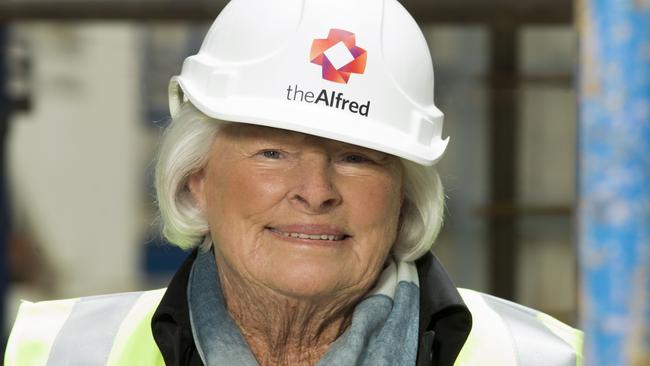 Paula Fox at the construction site for the Paula Fox Melanoma and Cancer Centre, The Alfred Hospital, Melbourne. Photo: Elke Meitzel