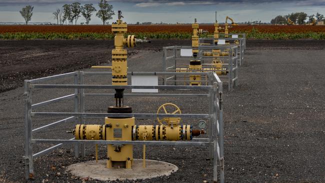 Coal seam gas wells in the Darling Downs.