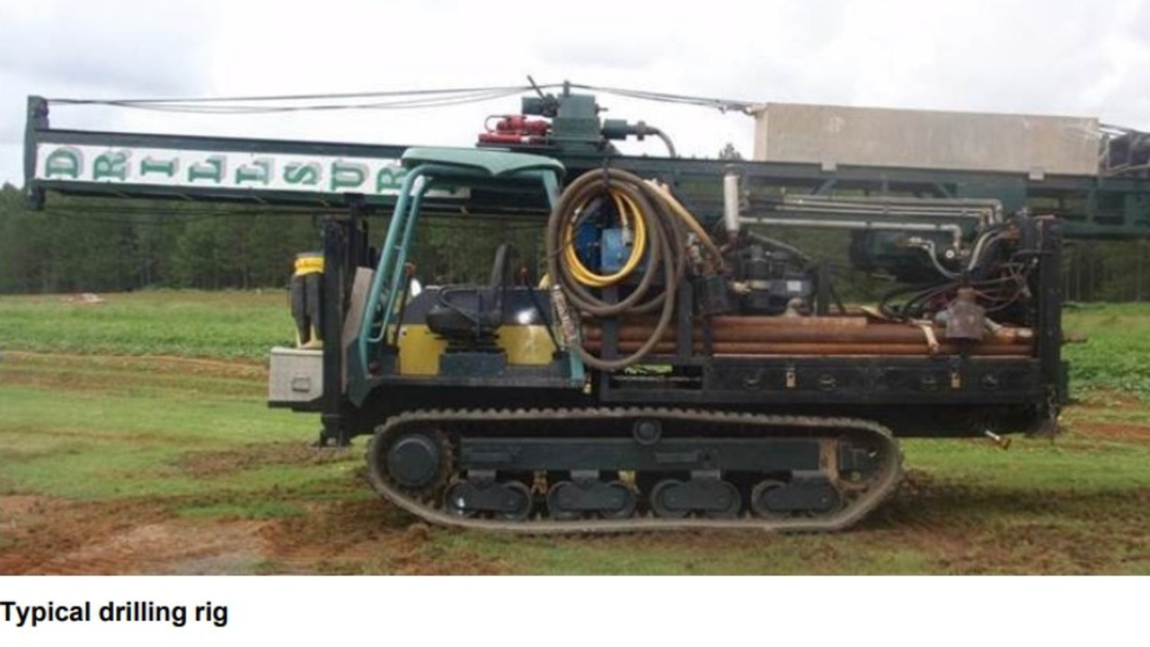 A typical truck-mounted drilling rig which will be used for geotechnical investigations for the Mackay Ring Road Stage 2, or Port Access Road. Picture: Documents submitted by Aurecon to Mackay Regional Council, November, 2021.