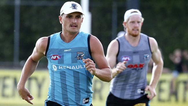 Sam Powell-Pepper at Port Adelaide training. Picture: Sarah Reed