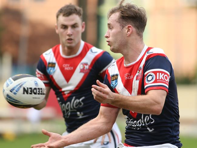 APRIL 23, 2023: Roosters Star Sam Walker pictured during the Roosters reserve grade match against St George at Wentworth Park.Picture: Damian Shaw