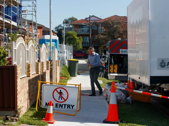 AFP officers have spent days this week at the Narwee address gathering evidence. Jung’s parents are not accused of any wrongdoing. Picture: NewsWire