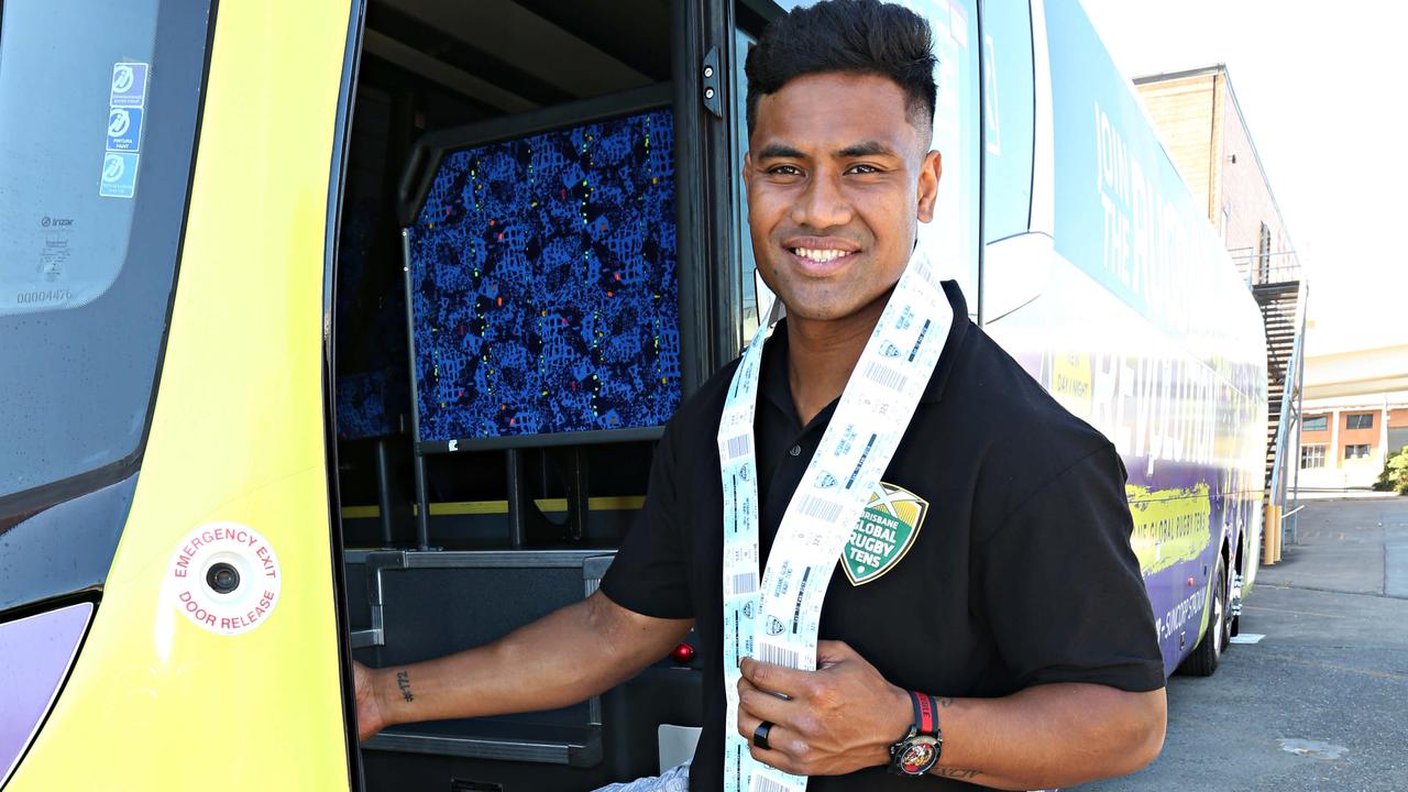 Julian ‘The Bus’ Savea promoting the Brisbane Global Rugby Tens.