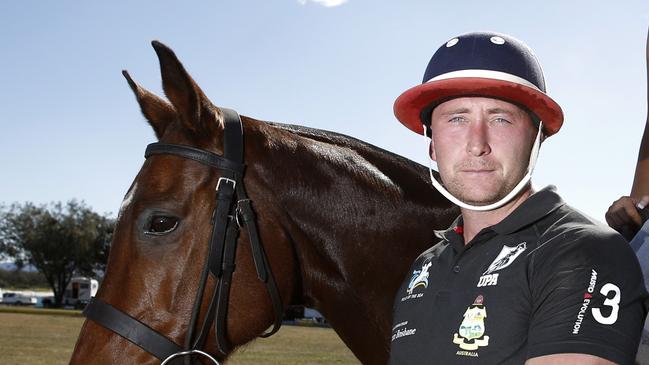 Andrew Fraser-Scott at the Ferrari Polo by the Sea event at the Spit on the Gold Coast in 2016. Photo: Jerad Williams