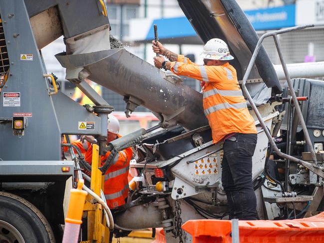 Works underway on the Suburban Rail Loop site at Box Hill. Picture: Mark Stewart