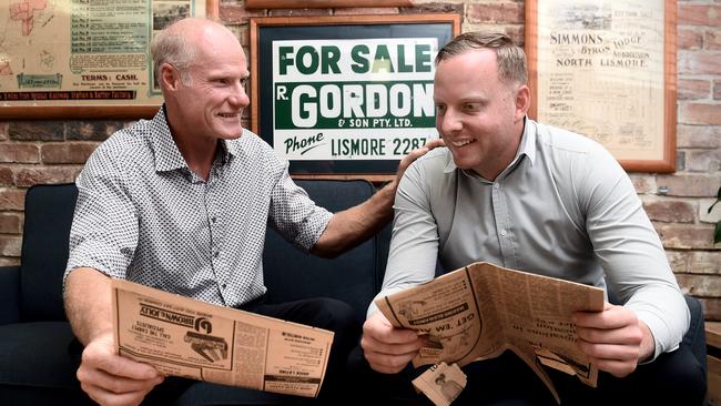 R Gordon and Son team Andrew Gordon and Nathan Gordon. The business has seen five generations of the Gordon family work and operate out of the same office building in Lismore.