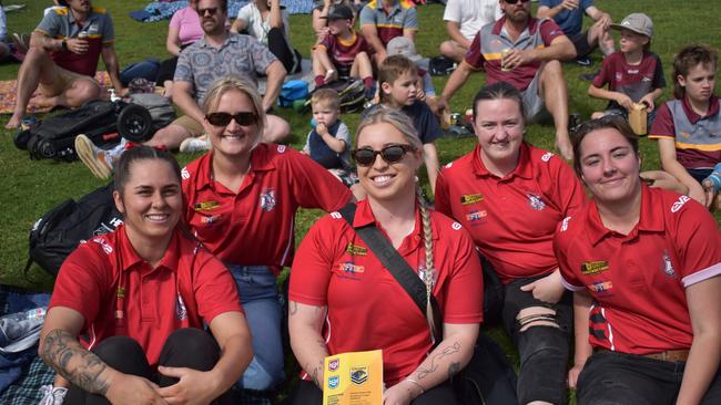 Maddi Stewart, Tannum Waldon, Tyla Mitchell, Macey Finlay and Hayley Pointon at the Sunshine Coast Rugby League Finals 2022.