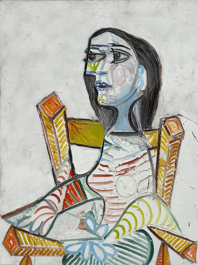 Pablo Picasso’s Portrait of a woman (Portrait de femme) 1938 is among 70 works by the renowned artist in the exhibition.