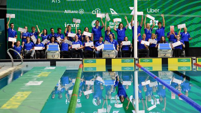 The Australian Paralympic Swim Team for Tokyo after the trials in Adelaide. Picture: Mark Brake/Getty Images