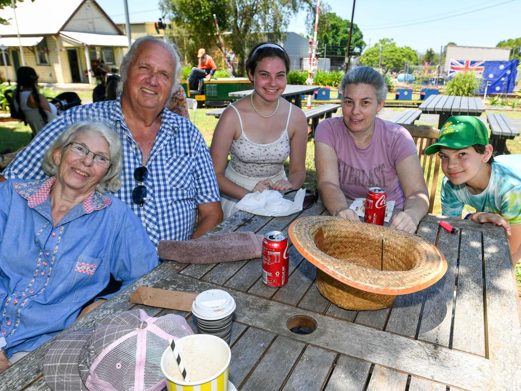 Australia Day at Casino Mini Railway are: Trish and Ty Heaven, Mel Robinson, and Caleb and Catlin Walters from Casino.