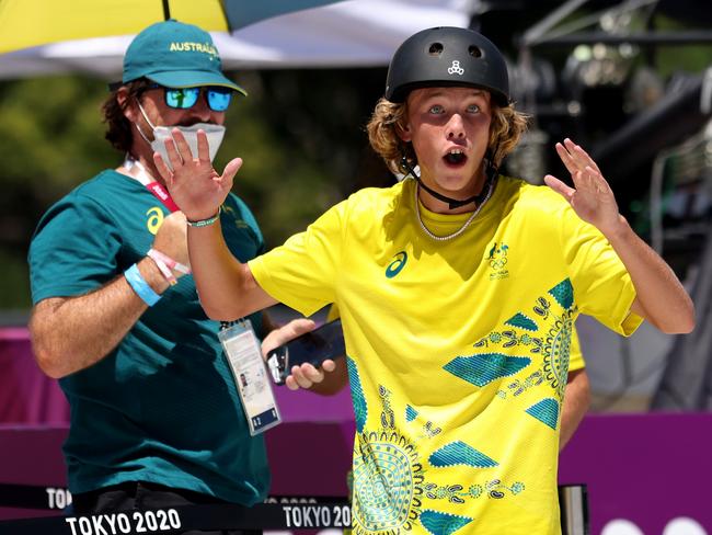 Palmer was a clear winner after dominating skateboard’s Olympic debut in Tokyo. Picture: Jamie Squire/Getty Images