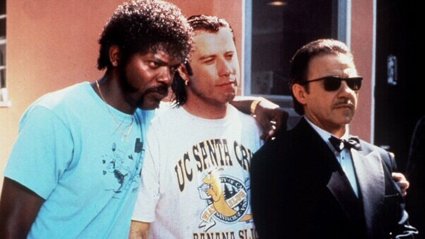 Samuel L Jackson, John Travolta and Harvey Keitel – aka ‘The Fixer’ – in the film Pulp Fiction.