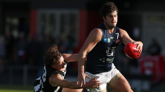 FOOTY FOCUS: After shelving his cricket career, Launceston’s Fletcher Seymour starred in 2019 for the Blues. Picture: NIKKI DAVIS-JONES