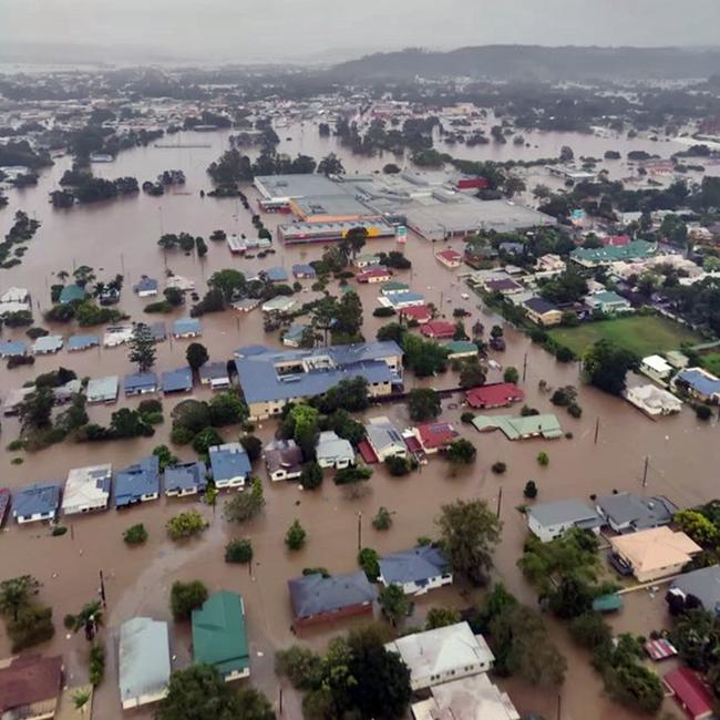 Aerial image of Lismore today. Picture: NCA NewsWire