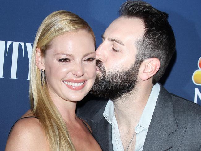 All smiles ... Katherine Heigl and musician husband Josh Kelley at an event to promote her new show, State of Affairs.