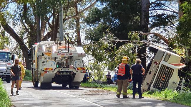 Emergency crews at the scene of the fatal crash at Piccadilly. Picture: 7 News