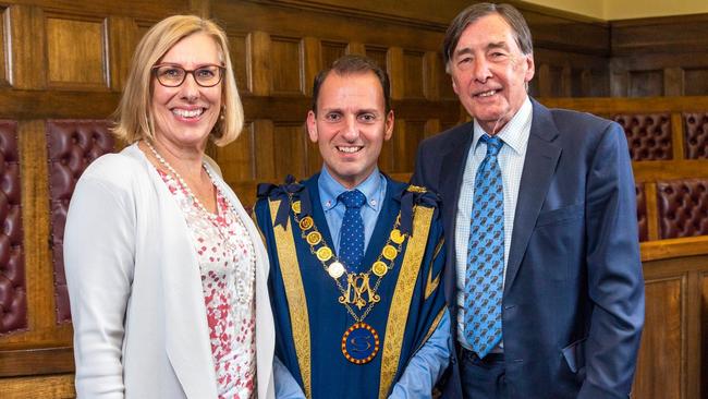 Stonnington Mayor Steve Stefanopoulos with chief executive Jacqui Weatherill and deputy mayor John Chandler. Picture: Supplied.