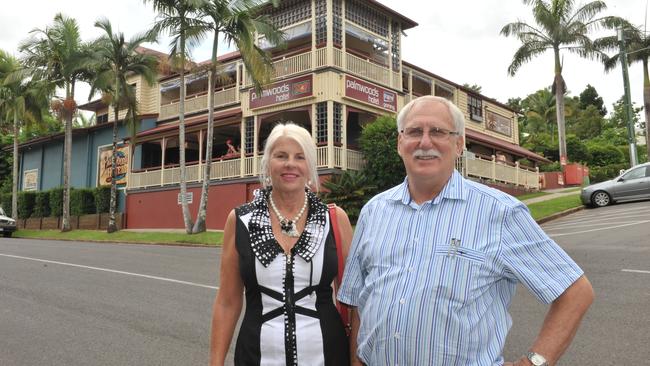 Owners of Palmwoods Hotel Rick and Keri Gazzard will celebrate the pubs 100 years this year. Picture: John McCutcheon