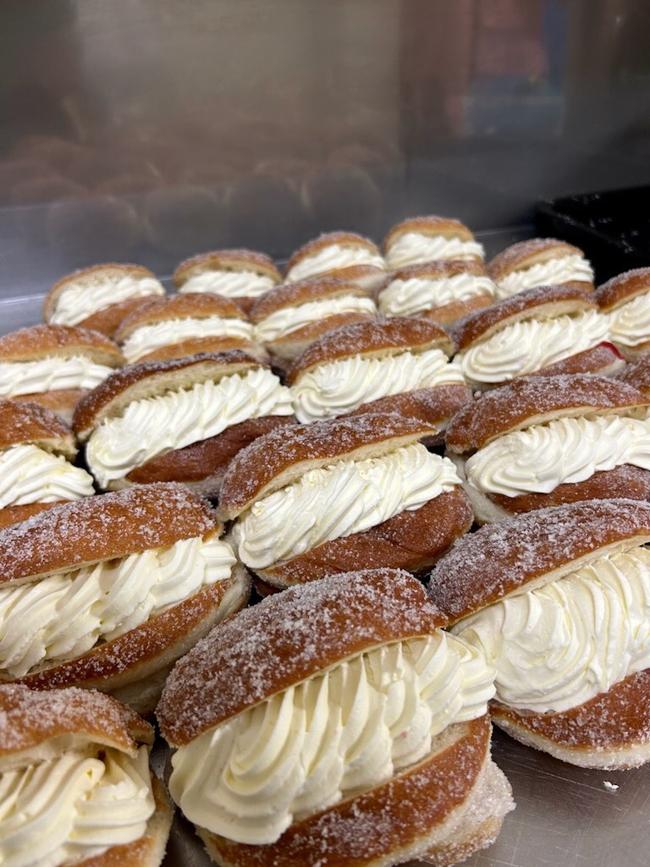 The huge Kitchener buns on offer at Barmera Bakery. Picture: Supplied