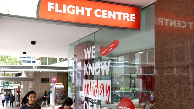 Flight Centre’s survival was once on the line. It ‘will recover strongly when quarantine-free international travel resumes’. Picture: NCA NewsWire / Damian Shaw