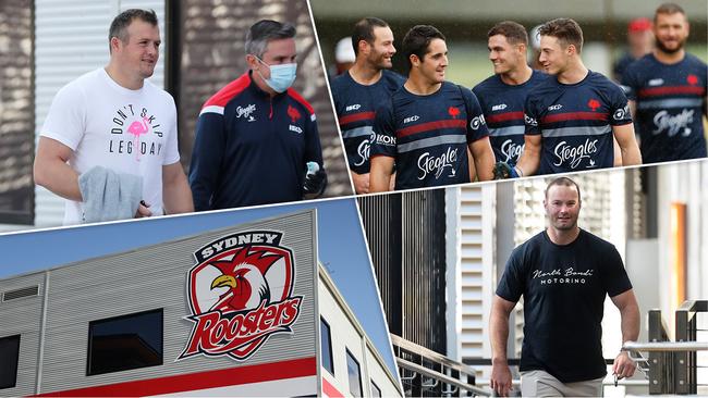 Josh Morris has his temperature checked whilst arriving at Sydney Roosters headquarters on May 04, 2020 in Sydney, Australia. NRL Players are gathering for team meeting ahead of a return to training in the lead up to the NRL's return to play date of May 28th. (Photo by Matt King/Getty Images)