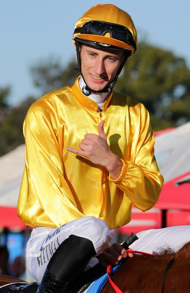 Luke Dittman gave Harada Bay there perfect ride at Doomben on Saturday. Picture: Darren England