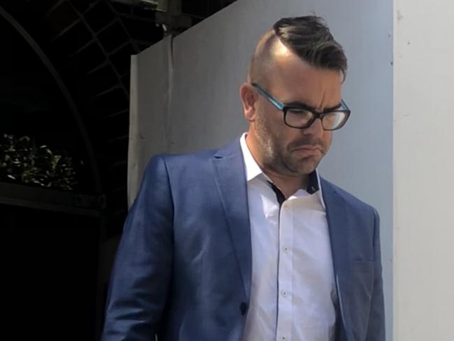 Jeduthun McMillan, 39, a boat repairer of Mona Vale, leaving Manly Local Court on Wednesday, September 13, 2023, where he pleaded guilty to two counts of high range drink driving – both occurred on the same day. Picture: Manly Daily