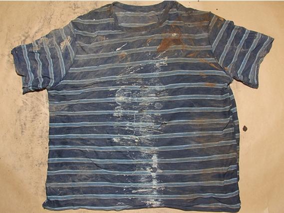 This shirt was found in a disused septic pit in North Road, Brighton with the remains of Wayne Youngkin.