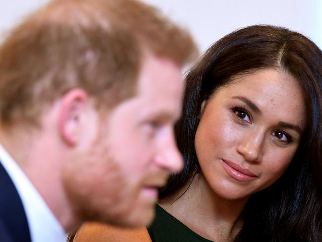 FILE -  Britain's Prince Harry, Duke of Sussex, and Britain's Meghan, Duchess of Sussex attend the annual WellChild Awards in London on October 15, 2019. - WellChild is the national charity for seriously ill children and their families. The WellChild Awards celebrate the inspiring qualities of some of the country's seriously ill young people and the dedication of those who care for and support them. (Photo by TOBY MELVILLE / POOL / AFP)