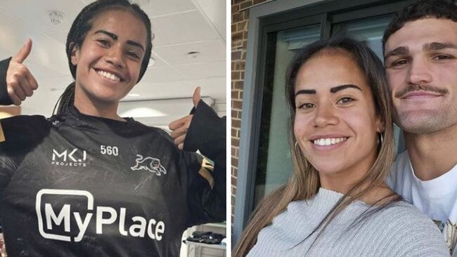 Fowler showing her Penrith support and during a recent catch-up. Photos: Instagram