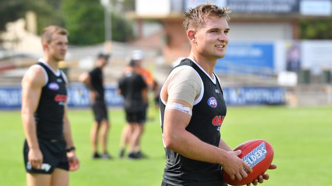 Ollie Wines at Port Adelaide training last week. Picture: Keryn Stevens