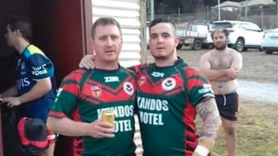 Happier times when Jesse James Slade (right) was playing for the Kandos Waratahs with his brother Nathan Annetts. Picture: Instagram