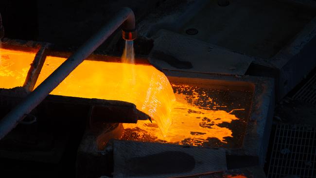 BHP’s copper smelter at Olympic Dam in South Australia’s north. Picture: Ben Clark