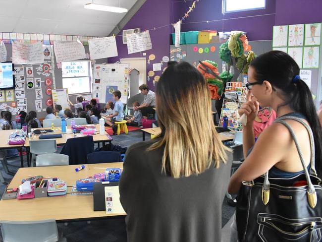 Parents at a school open day