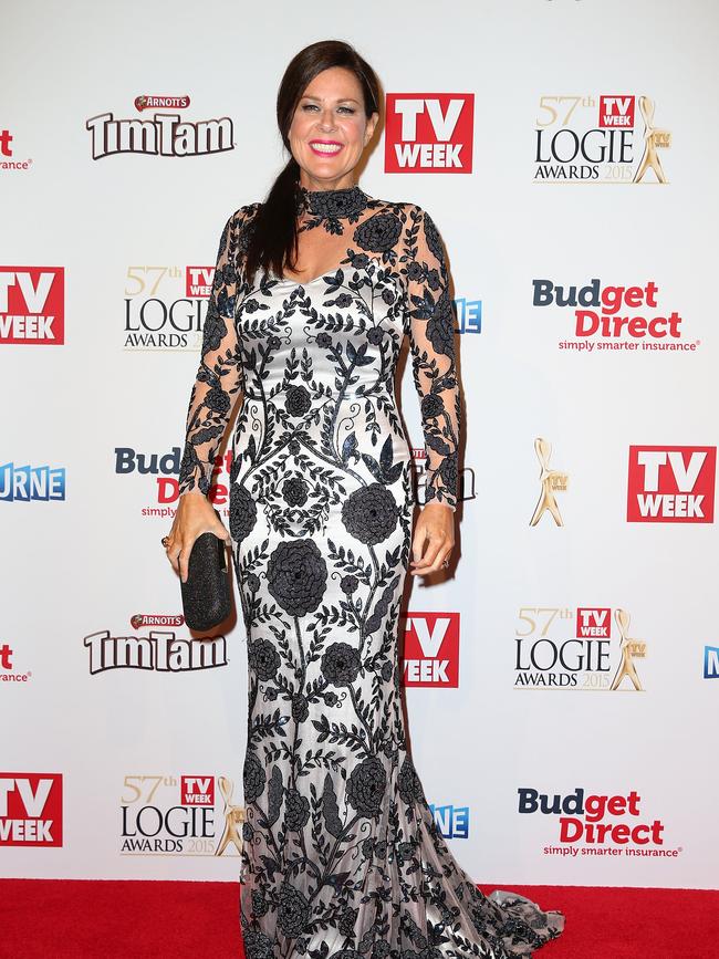 Julia Morris on the red carpet at the 2015 Logie Awards at Crown Casino in Melbourne. Picture: Getty