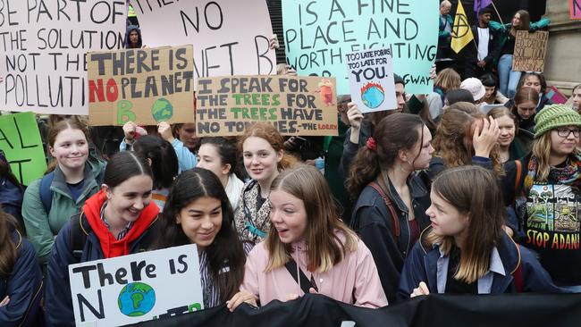 Protesters outside parliament today. Picture: AAP Image/David Crosling