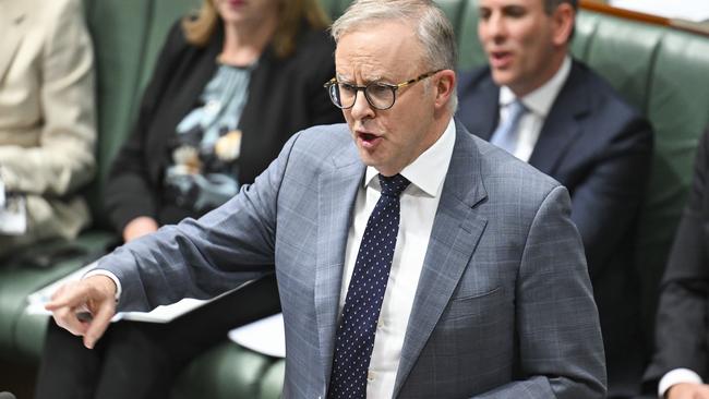 Anthony Albanese during question time on Tuesday. Picture: Martin Ollman/NewsWire