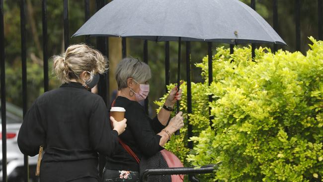 Loved ones of Theo Hayez outside Byron Bay Court House on the second day of the inquest. Picture: Liana Boss