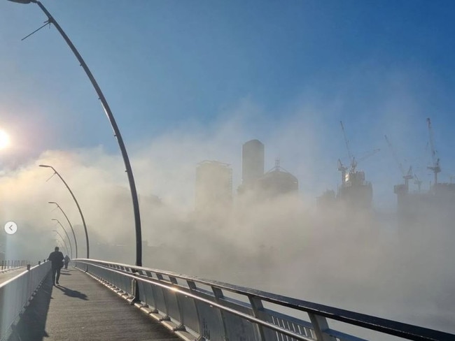 Forecasters say the fog would lift about 9.30am. Picture: slipknut666/Instagram