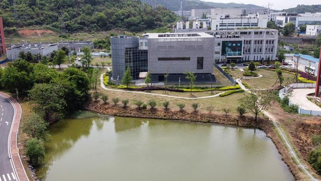 An aerial view shows the P4 laboratory in the centre at the Wuhan Institute of Virology which was built in co-operation with French bio-industrial firm Institut Merieux and the Chinese Academy of Sciences. Picture: AFP