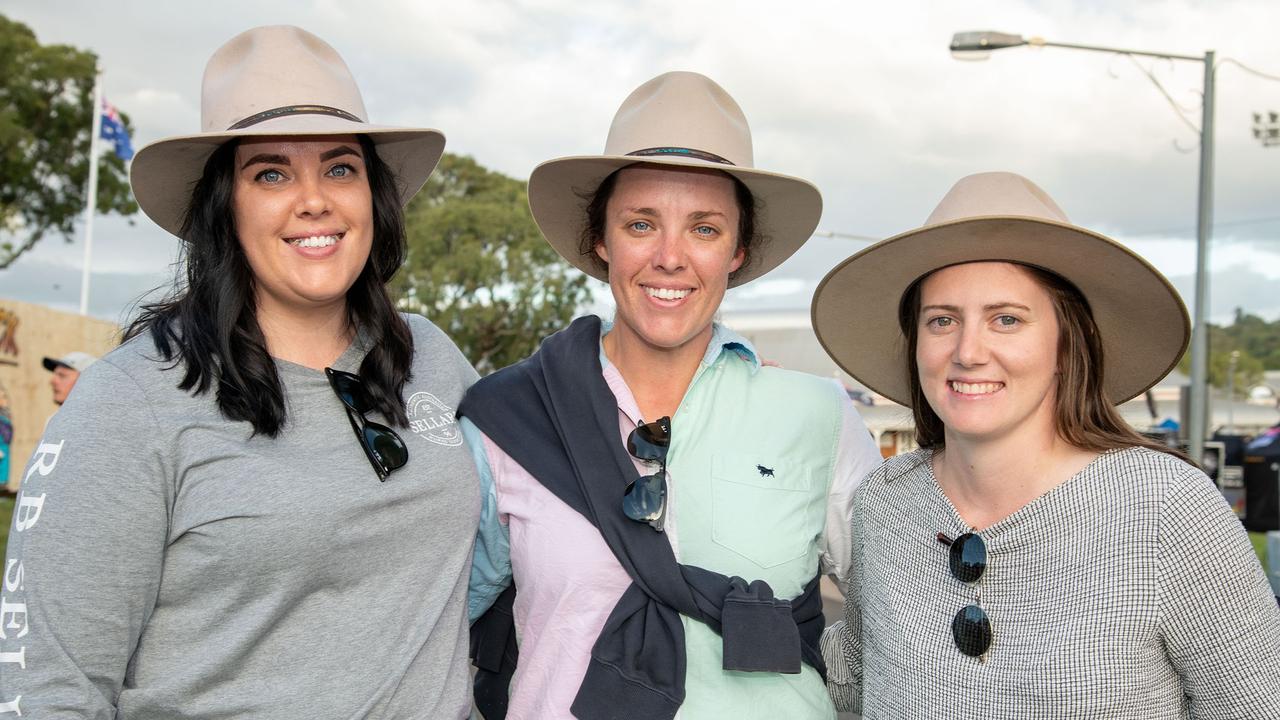 Bridget Williams, Annie Bradford and Christobel Webber, Meatstock Festival at the Toowoomba showgrounds. April 2022