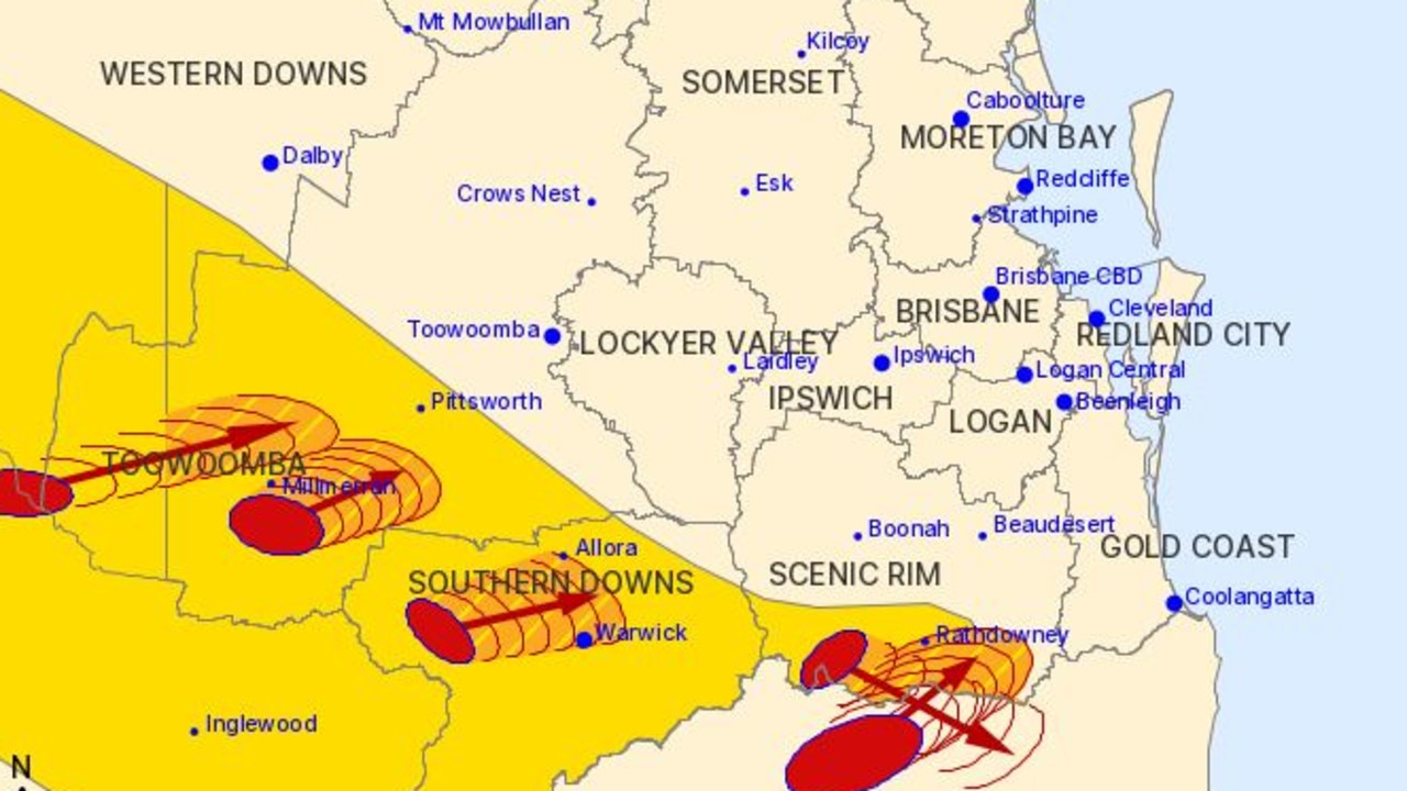 Damaging winds, large hail, heavy rain: Five cells set to smash state’s south