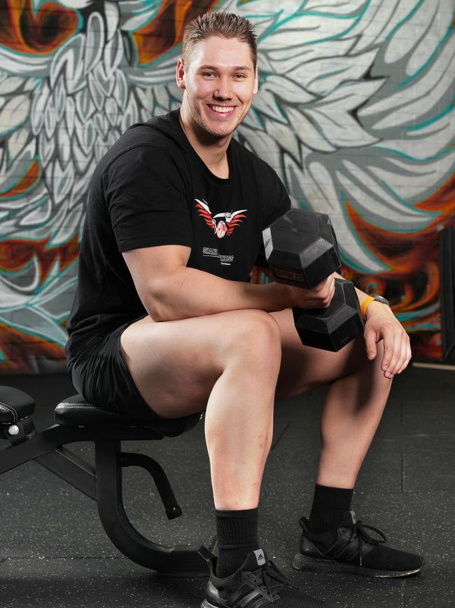 Shane Barker was overwhelmed to find out the public had voted the state’s best personal trainer. Picture: Dean Martin