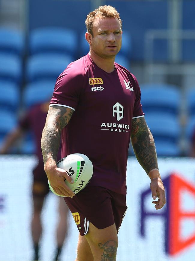 Jake Friend finally gets his chance for the Maroons. Picture: Chris Hyde/Getty Images