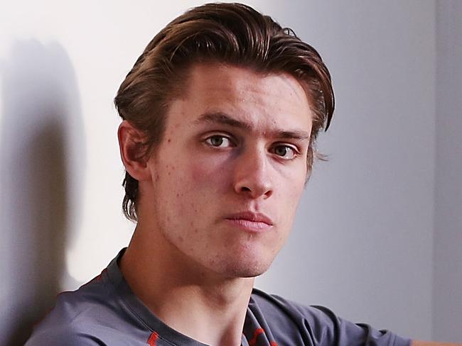 MELBOURNE, AUSTRALIA - OCTOBER 02: Darcy Moore of the Oakley Chargers poses during the 2014 AFL Draft Combine at Etihad Stadium on October 2, 2014 in Melbourne, Australia. (Photo by Michael Dodge/Getty Images)