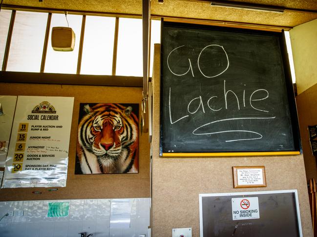 A message to Neale inside the Kybybolite Football Club. Picture: Matt Turner