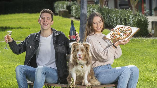 Shane Paru and Bronte Ingleton with Jack at Cleveland Winery. Picture: Rob Leeson