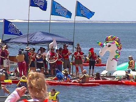 The activists had permission for a 30-hour protest at the world's largest coal port but when they refused to leave at 4pm on Sunday, police moved in. (Picture: Nine)