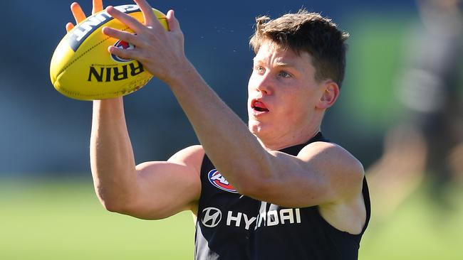 Sam Walsh had a heavy collision with Tom De Koning at Carlton’s pre-season camp.