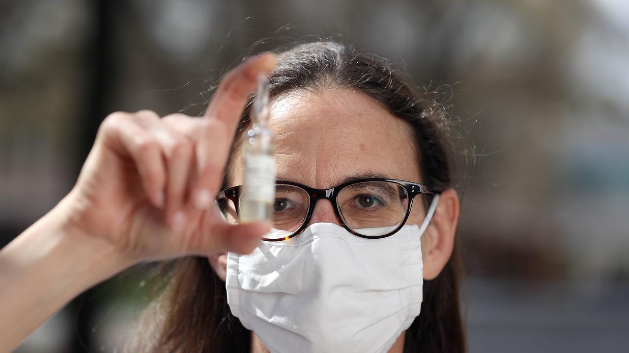 In 2021 ANU researchers developed a low-cost, non-toxic cancer treatment using dead bacteria. ANU Research School of Biology Associate Professor, Aude Fahrer, displays a vial here. Picture: NewsWire / Gary Ramage